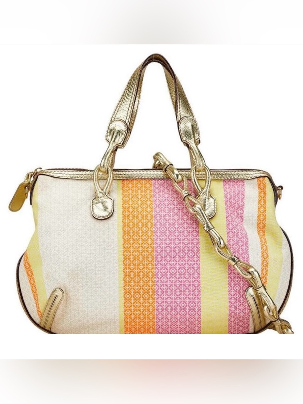 Loewe Anagram Canvas Leather 2WAY
Handbag Golden Metallic